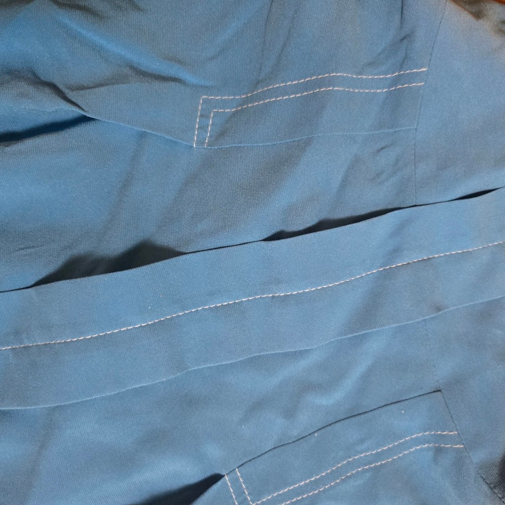 SoCa St. John Womens Blue Utility Jacket Funnel Neck Drawstring Hem Large - Picture 13 of 13